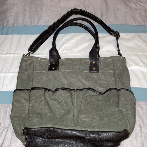 Barnes & Noble Bags Barnes And Noble Olive Green Canvas Tote Travel